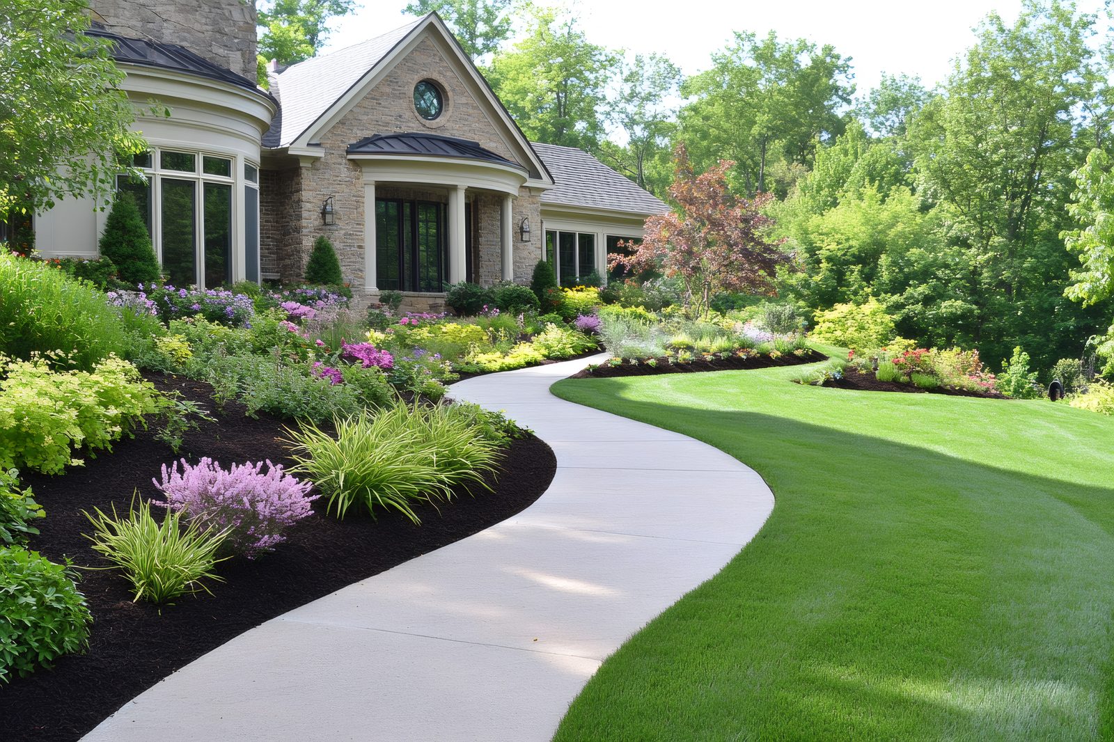 Concrete sidewalk and walkway installed by LU Concrete in Rosemount, MN